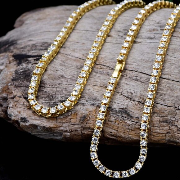 ⭐ Stunning 20" Diamond Infinity Necklace With 5mm Diamonds 18k Gold Pltd ⭐ - Picture 4 of 6